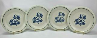 Set Of 4 Vintage Pfaltzgraff Yorktowne Dishes 10 " Dinner Plates Blue Floral