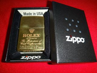 Year 2016 Brass Zippo Lighter With Rolex Watch Logo,  Box