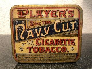 Tobacco Tin Players Navy Cut Pocket Vintage Antique Old Cigarette 2oz Box