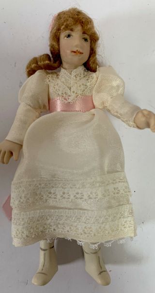 Vintage Artisan Miniature Dollhouse Porcelain Doll Victorian Girl Child 1:12
