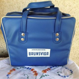 Vintage Blue Vinyl Brunsviga Mechanical Calculator Carry Bag