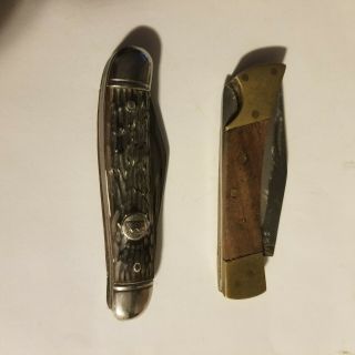 Vintage Made In USA Imperial Crown 2 - Blade Folding Pocket Knife & Bonus Knife 2