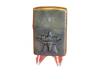 Rare Marlboro Longhorn Star Steer Solid Brass 1992 Zippo Lighter - Look