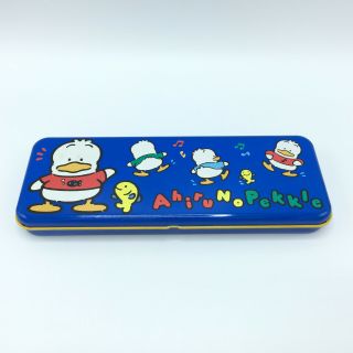 Vintage 1993 Sanrio Hello Kitty Sanrio Ahiru No Pekkle Duck Metal Pencil Case