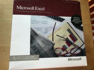 Vintage Microsoft Excel Version 1.  5 For Macintosh Plus Se Ii 1988 Software