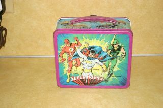 1976 Dc Comics Friends Aladdin Lunchbox Batman Flash Green Arrow Robin Vtg