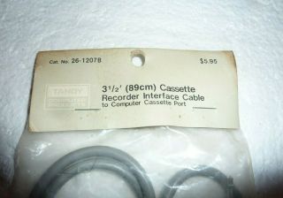 NOS Tandy Radio Shack 26 - 1207B Cassette Recorder Interface Cable S - 57 2