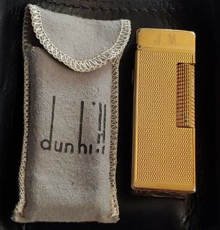Vintage Dunhill Rollagas Barley Pattern Gold Plated Lighter