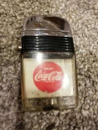 Rare Vintage Coca Cola Coke Lighter Vu - Lighter Scripto 1960s 1970s
