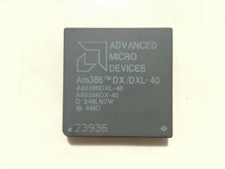 Amd Am386 Dx/dxl - 40,  Grey,  A80386dx - 40,  A80386dxl - 40,  Vintage Cpu,  Gold,  Top Con
