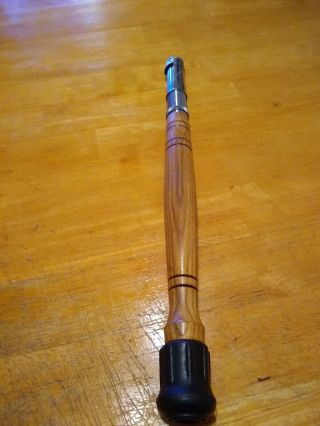 Vintage Wood And Metal 17.  5 " Fishing Rod Handle