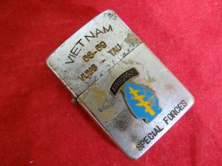 Rare Authentic Vietnam War 68 - 69 Vung - Tau Airborne Special Force Zippo Lighter