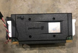 Intel Pentium 733 256KB 133Mhz Vintage slot cpu SL3XN With Heatsink And Fan 2