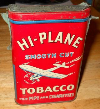 Hi - Plane Tobacco Tin Smooth Cut Single Engine Version Tax Stamp