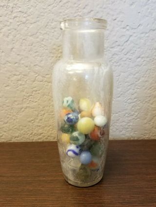 Vintage Marbles (bennington,  Clay,  Popeye,  Etc. ) In Vintage Hj Heinz Bottle