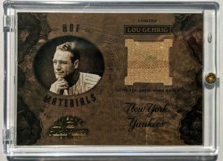 2003 Timeless Treasures Hof Materials Lou Gehrig Jersey Hof - 34 22/50 Ny Yankees