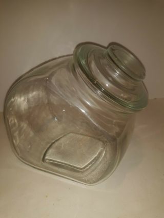 Vintage General Store Tilted Cookie Candy Jar With Glass Lid Canister