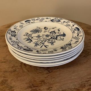Set/6 Vintage Royal China Doorn Blue Onion Dinner Plate 10” 2