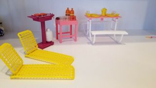 Vintage Barbie Picnic And Barbeque Bbq Set Picnic Table Propane Lawn Chair
