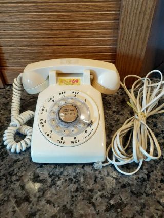 Vintage ITT Bell Rotary Phone Rotary Dial Desk Telephone ITT Model 500 USA Beige 2