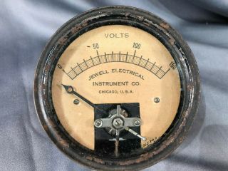 Jewell Electrical Instrument Co.  Volt Meter Gauge Chicago Usa Vtg Art Steampunk