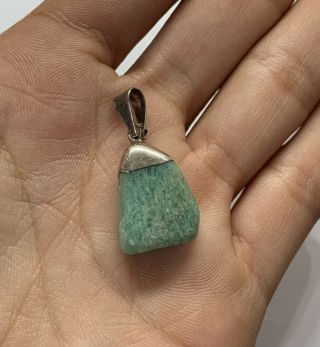 Vintage Sterling Silver 925 Turquoise Chunk Pendant