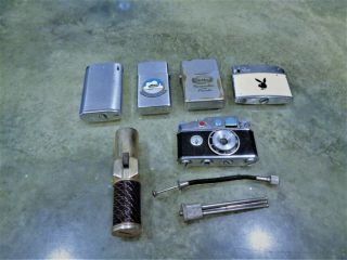 Vintage Rare X6 Cigarette Lighter Zippo Colibri Cont - Lite Camera Us Kitty Hawk