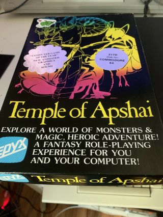 Epyx Temple Of Apshai For Commodore 64/128