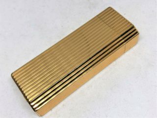 Auth Cartier Must De K18 Gold Plated Godron Pentagon 5 - Sided Lighter