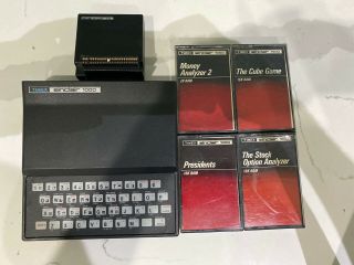 Vintage Timex Sinclair 1000 Personal Computer,  Ac Adaptor,  Cables,  Box