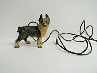Vintage Hubley Boston Terrier Cast Iron Dog Cigarette Lighter - Bulldog Doorstop