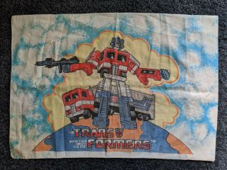 Vintage 1984 Transformers G1 Optimus Prime Double Sided Pillow Case Wow