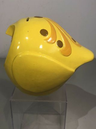 Fitz and Floyd FF Japan Yellow Retro Ceramic Owl Coin Bank Vintage 1960s 6x5x5” 2