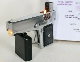 Vintage Penguin Aurora " 45 " Pistol Lighter/flash - Light In