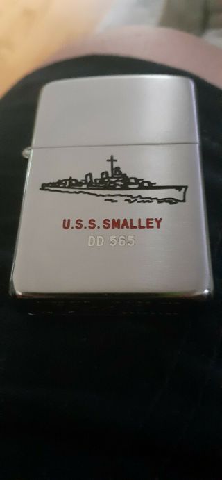 Rare Vintage 1958 Us Navy Uss Smalley Battleship Zippo Lighter Ex