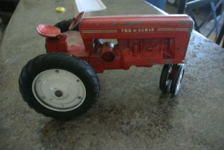 Vintage Tru Scale Tractor Red Narrow Front End