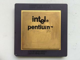 Intel Pentium 60,  A80501 - 60,  Sx948,  Vintage Cpu,  Gold,  Cond