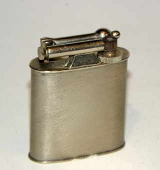 1927 Art Deco Marathon Nickel Plated Double Wheel Liftarm Pocket Petrol Lighter