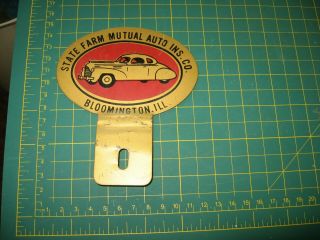 Vintage Antique Car Truck License Plate Topper State Farm Mutual Insurance