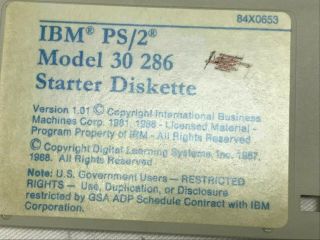 IBM PS/2 Model 30 286 Starter Diskette 1.  44 3.  5 