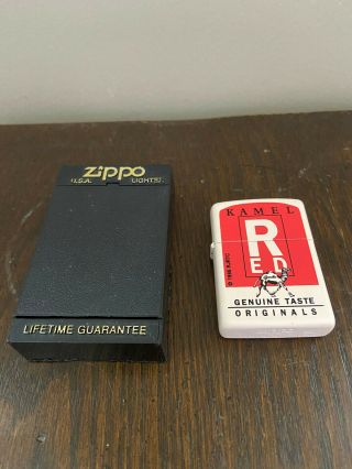 Camel Zippo Lighter " Kamel Red " W/original Case/usa/rare