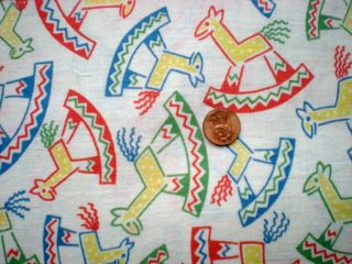 Juvenile NOVELTY Full Vtg FEEDSACK Quilt Sewing Doll Clothes Craft Fabric 2