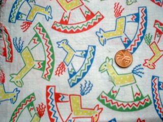 Juvenile NOVELTY Full Vtg FEEDSACK Quilt Sewing Doll Clothes Craft Fabric 3