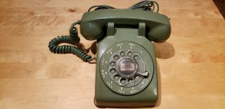 Vintage Bell System Western Electric Rotary Dial Desk Phone Avocado Green 1955?