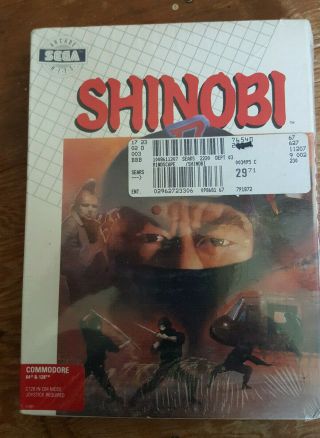 Rare Vintage Commodore 64 Shinobi Game Software