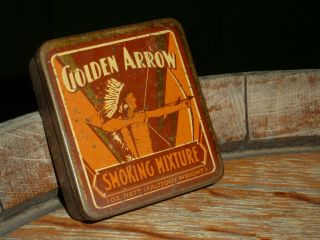Golden Arrow Smoking Mixture Tobacco tin Michelides Perth Australian made 1oz 2