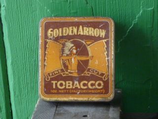 Golden Arrow Tobacco tin Michelides Perth Australian made 1oz nett Fine Cut 3