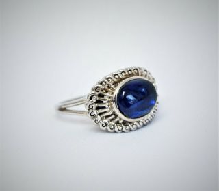 Elegant Vtg Qvc Hsn Sterling Silver Blue Quartz Gemstone Ruth Ring Jewelry