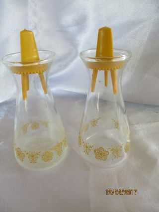 Vintage Corningware Corelle Butterfly Gold Glass Salt & Pepper Shakers