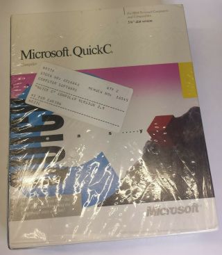 Microsoft Quick C Compiler Software (ibm Pc Dos) 5.  25 " Floppy
